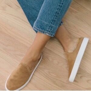 Jenni Kayne Suede Mule Slip On Sneakers Shoes Honey Tan Brown - Size 38 / 8